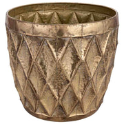 Fioriera in metallo dorato 38,5x38,5x34h cm