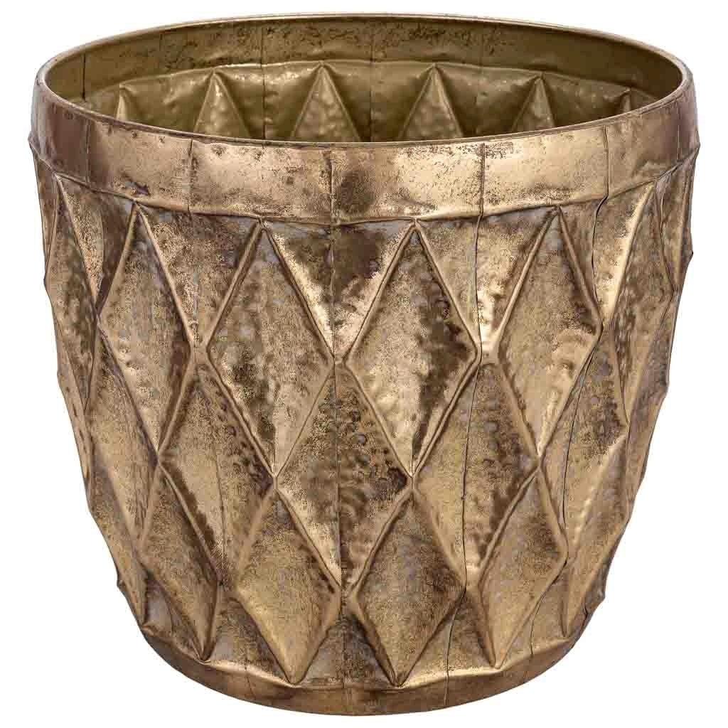 Fioriera in metallo dorato 38,5x38,5x34h cm