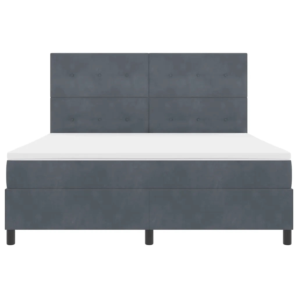 Letto a molle con materasso Grigio scuro 180 x 200 cm Velluto 3339849