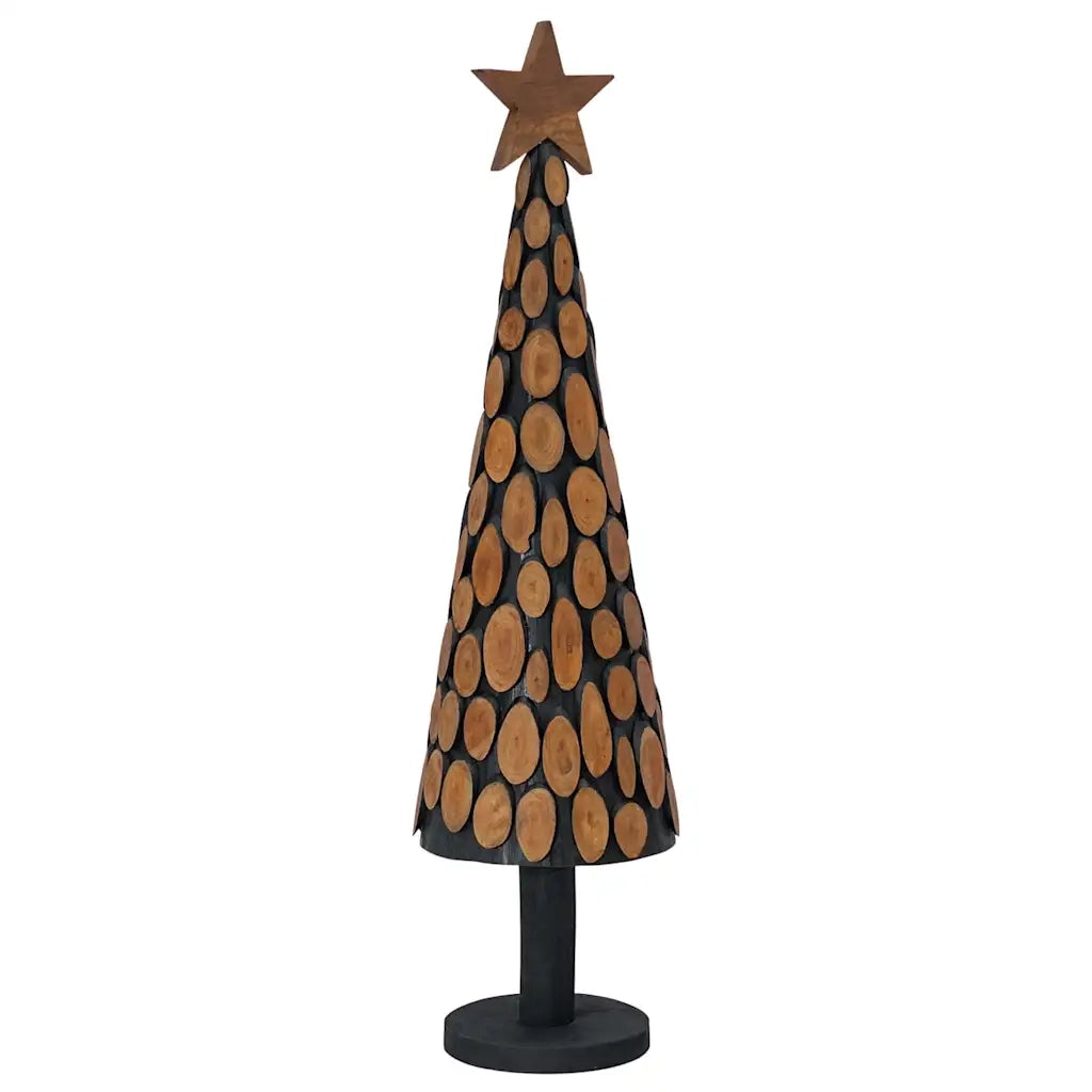 Albero di Natale-Albero Natalizio-Decorazioni natalizie Marrone 120 cm Legno massello di teak 885641