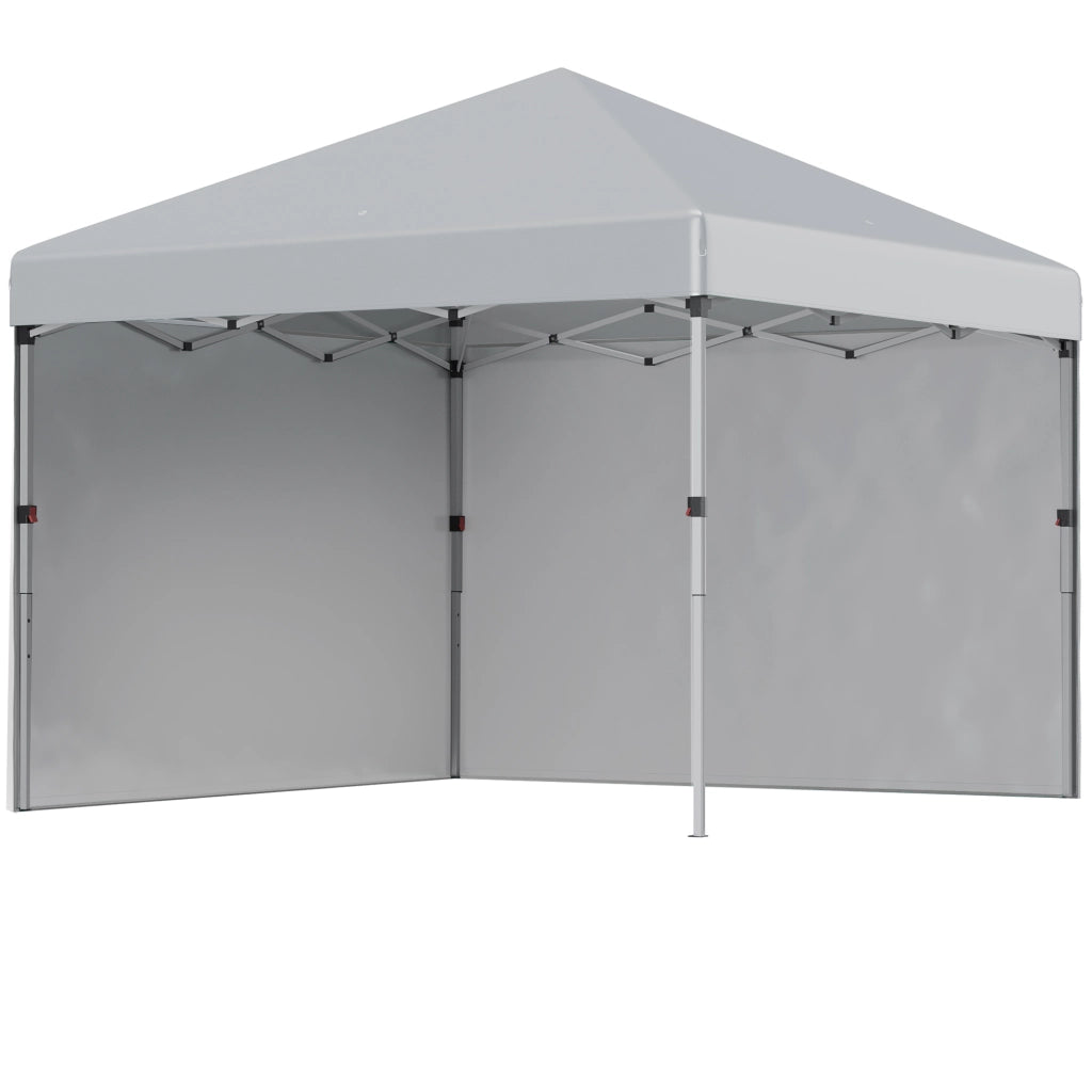 Gazebo; due pareti laterali; borsa da trasporto; struttura in acciaio; grigio chiaro; 3 x 3 x 2;7 m