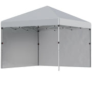 Gazebo; due pareti laterali; borsa da trasporto; struttura in acciaio; grigio chiaro; 3 x 3 x 2;7 m