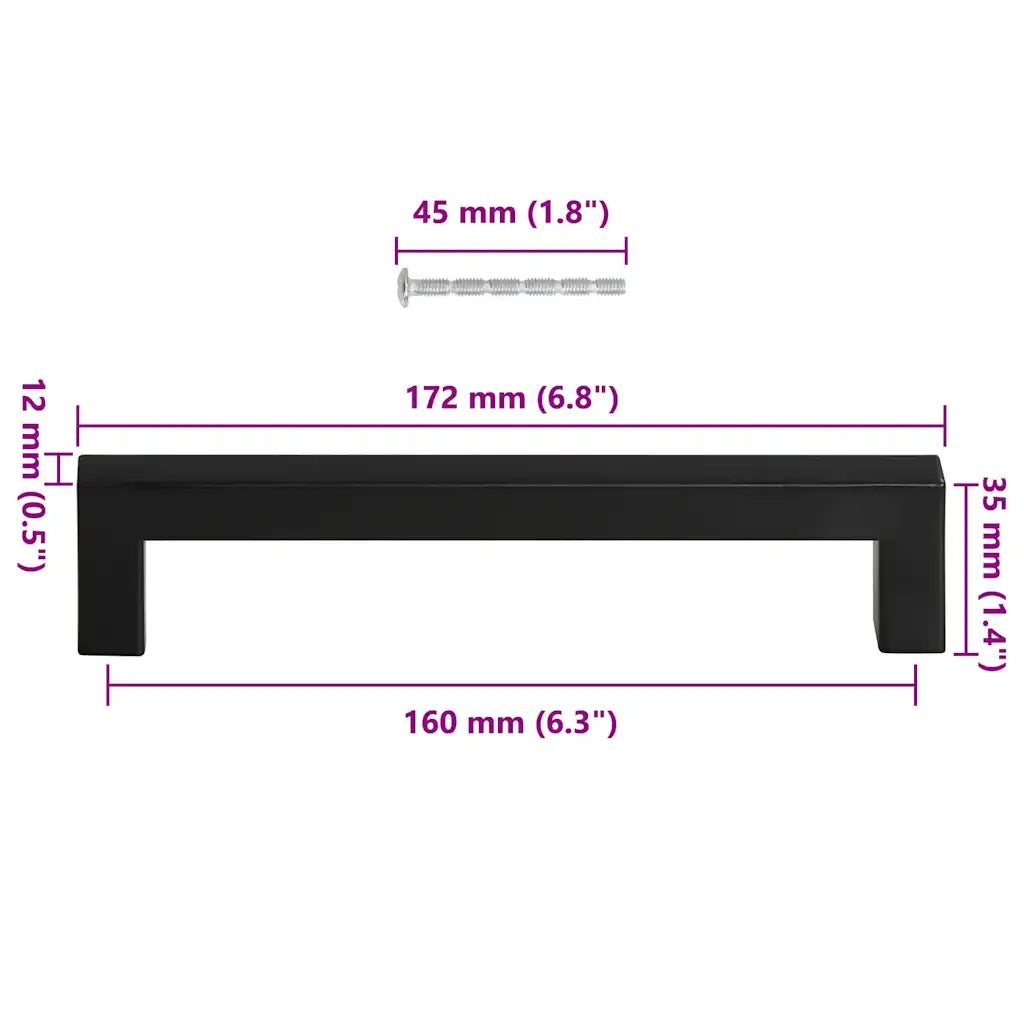 Maniglie per Mobili 10 pz Nere 160mm in Acciaio Inox CFW3711763