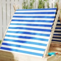 Sabbiera per Bambini con Tetto a Tenda, Resistente alle Intemperie, Per 3 Bambini di Età 3-6 Anni, 120 x 120 x 126.5 cm, Legno Naturale