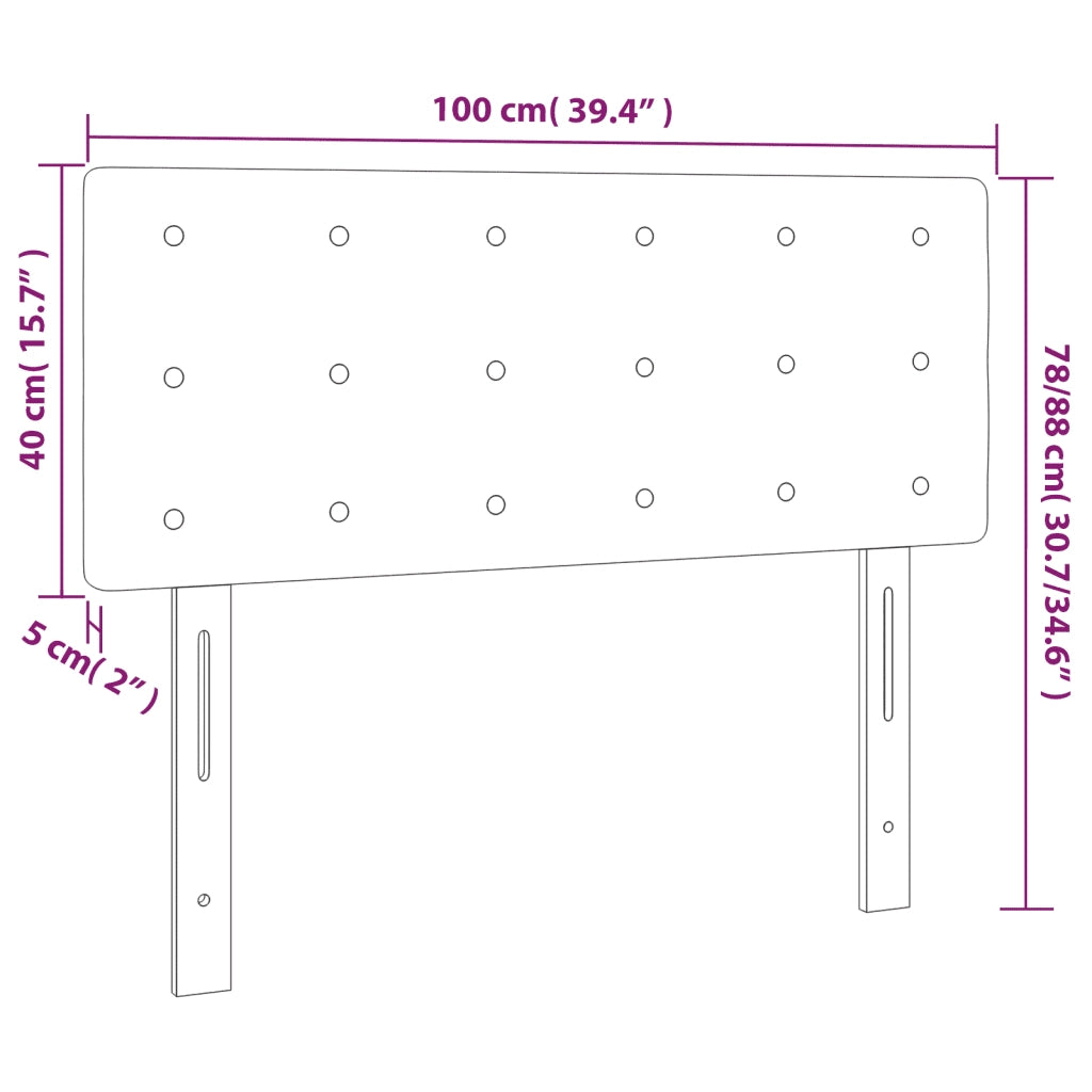 Testiera-Testata Decorativa Grigio Scuro 100x5x78/88 cm in Velluto 604960