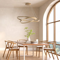 Maytoni Lampadario Moderno Rim 2 luci LED integrato ottone alluminio