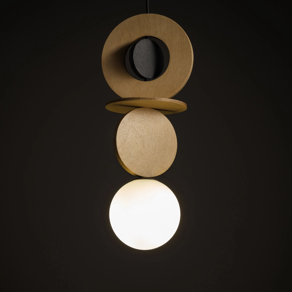 Lampada sospesa Nowodvorski Drops Wood sfera bianca G9