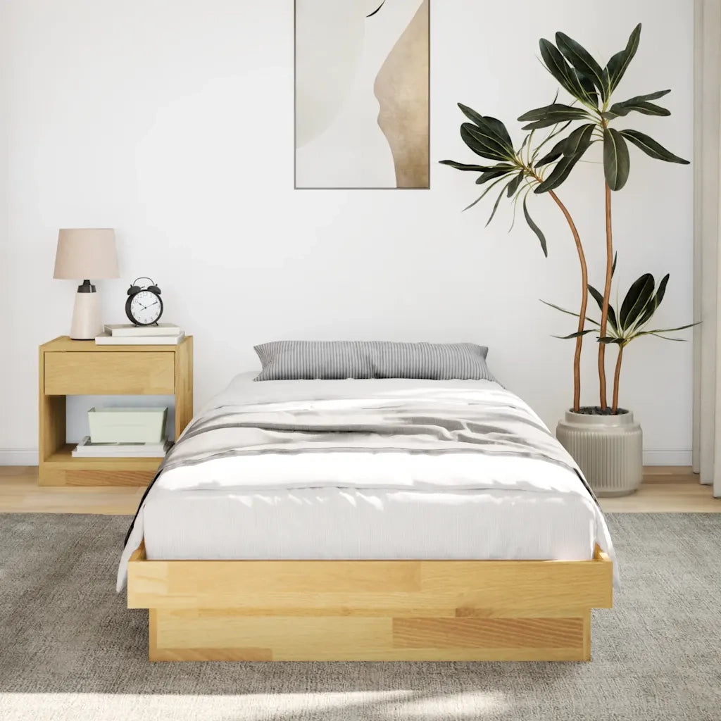 Struttura Letto Senza Materasso 75x190 cm in Legno di Rovere 851973