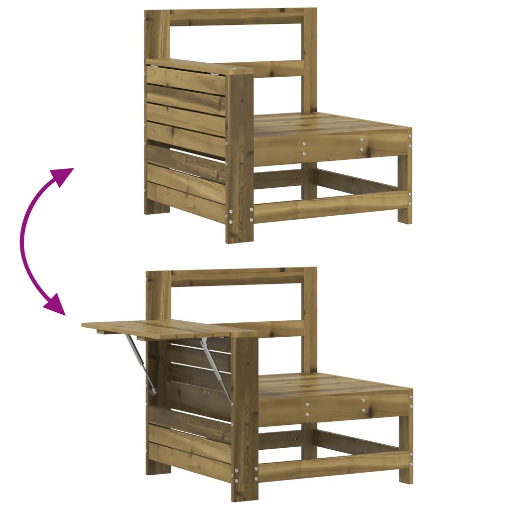 Set Divani da Giardino 7 pz in Legno Impregnato di Pino 3250875