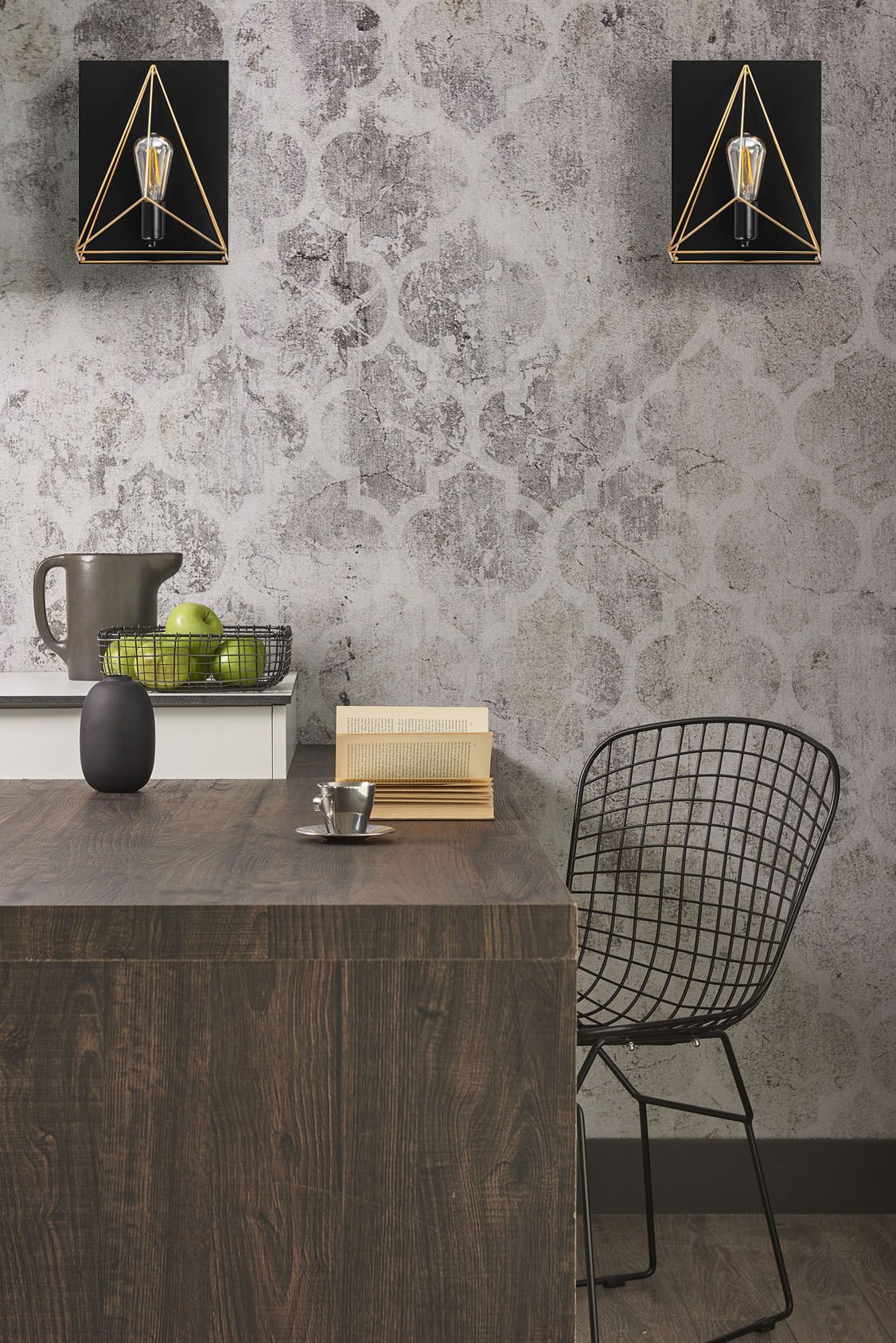 Lampada Da Parete Vetrata APP1095-1W Black