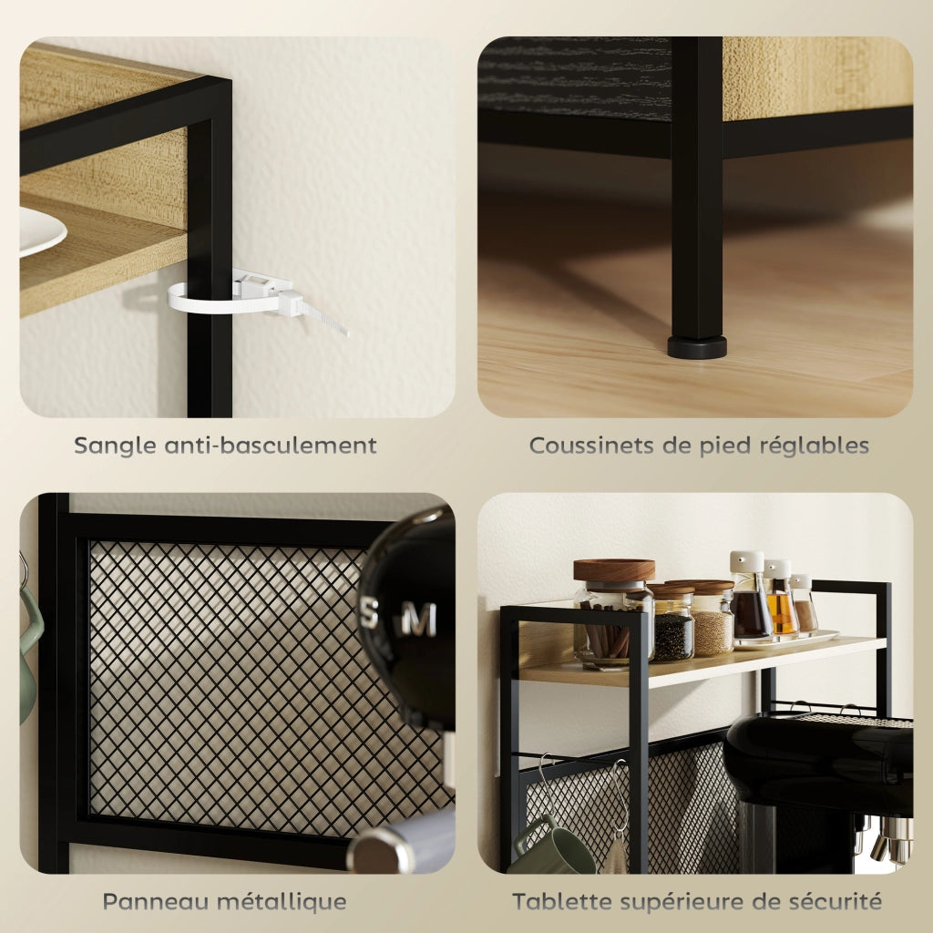 Armadio da cucina industriale con 3 cassetti e ripiano ¨C zephmum ¨C 60x40x132cm