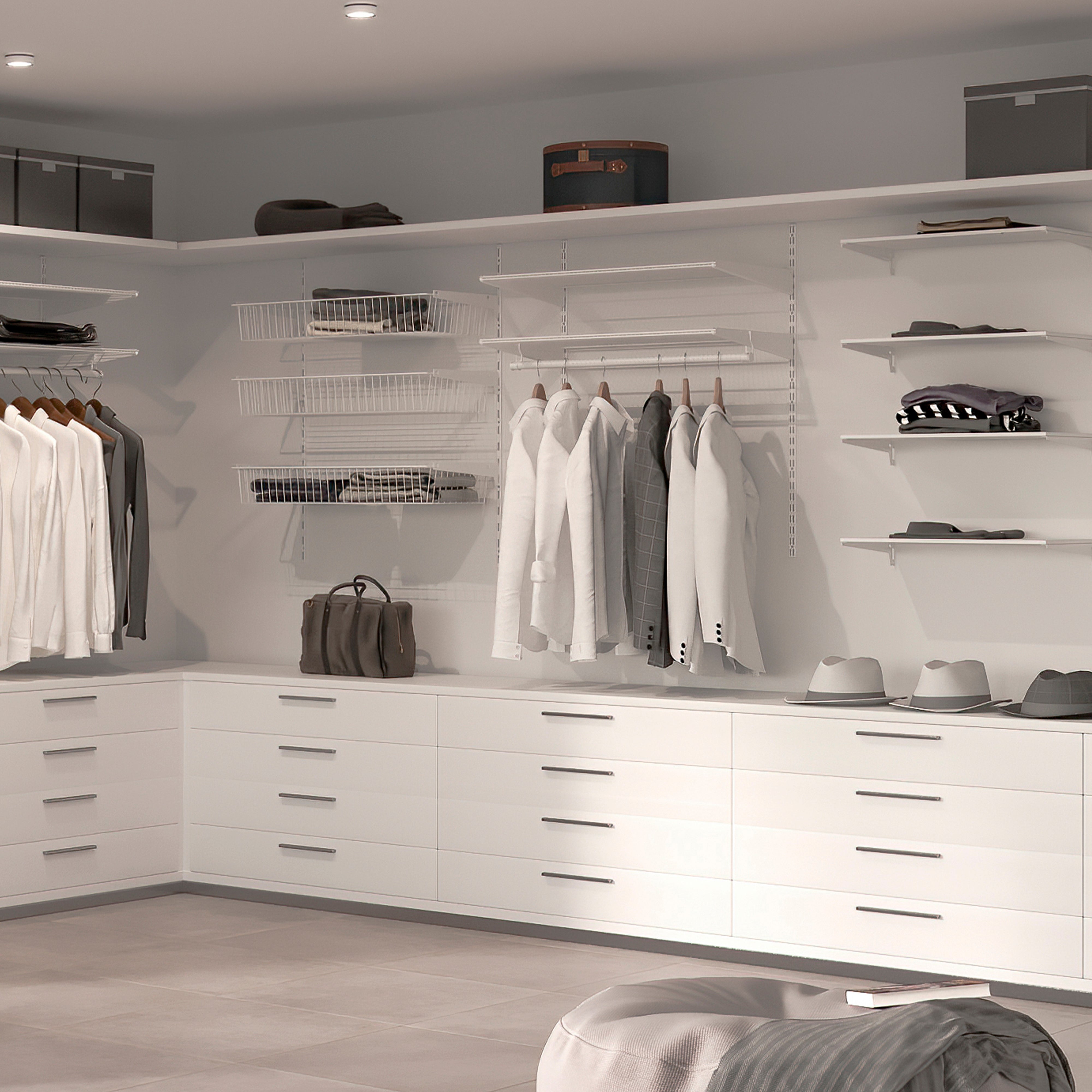 Kit per Fissaggio Mensole 230 mm in Acciaio Emuca Bianco