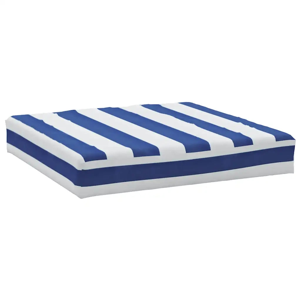 Cuscini per Pallet 3 pz | Cuscini per sedie Strisce Blu e Bianche Tessuto Oxford
