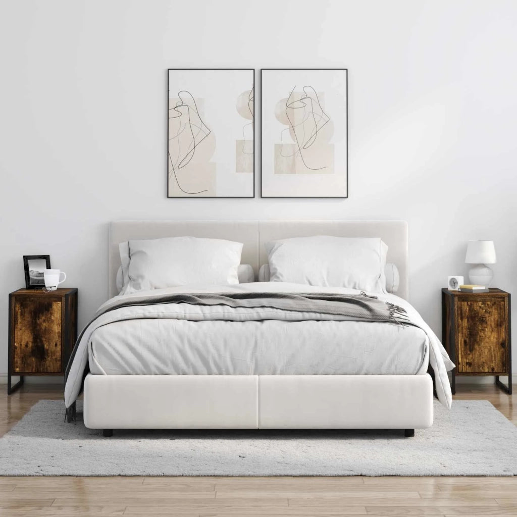 Comodino | Armadio da Notte | Mobiletto da notte Quercia Fumosa 39,5 x 30 x 50 cm Legno multistrato