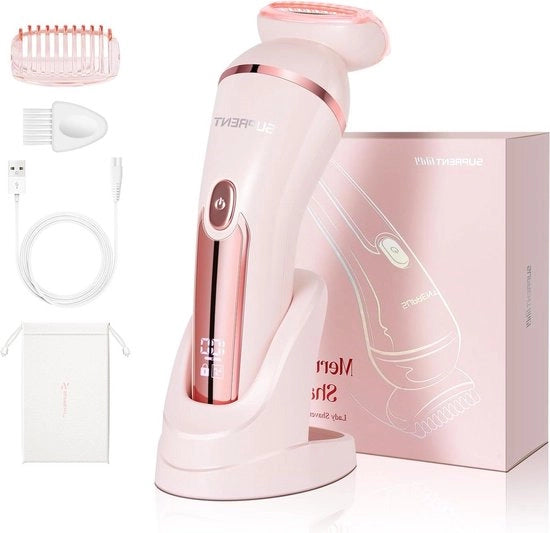 Scheerappareto 3 in 1 senza fili per donne - trimmer elettrico - epilatore senza dolore - utilizzo sia asciutto che bagnato - per scheerare le gambe