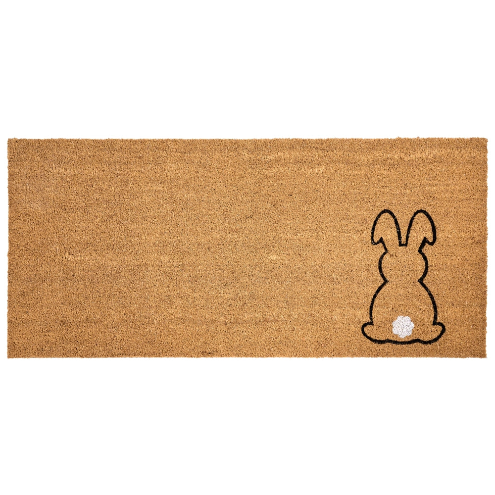 Zerbino di benvenuto in fibra di cocco antiscivolo 55 x 120 cm con retro in PVC Motivo con coniglietti naturale