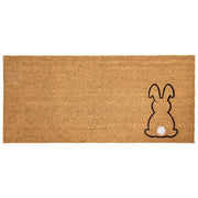 Zerbino di benvenuto in fibra di cocco antiscivolo 55 x 120 cm con retro in PVC Motivo con coniglietti naturale