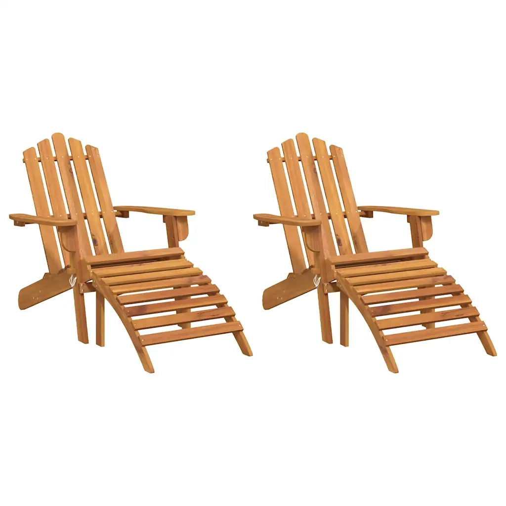 Sedie Giardino Adirondack Poggiapiedi 2 pz | Sedie da Esterno Legno Massello Acacia