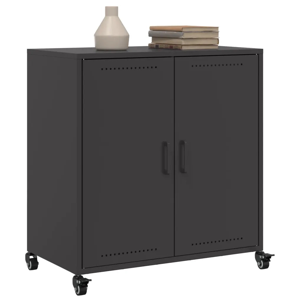 Credenza Nera 68x39x72 cm in Acciaio 846656