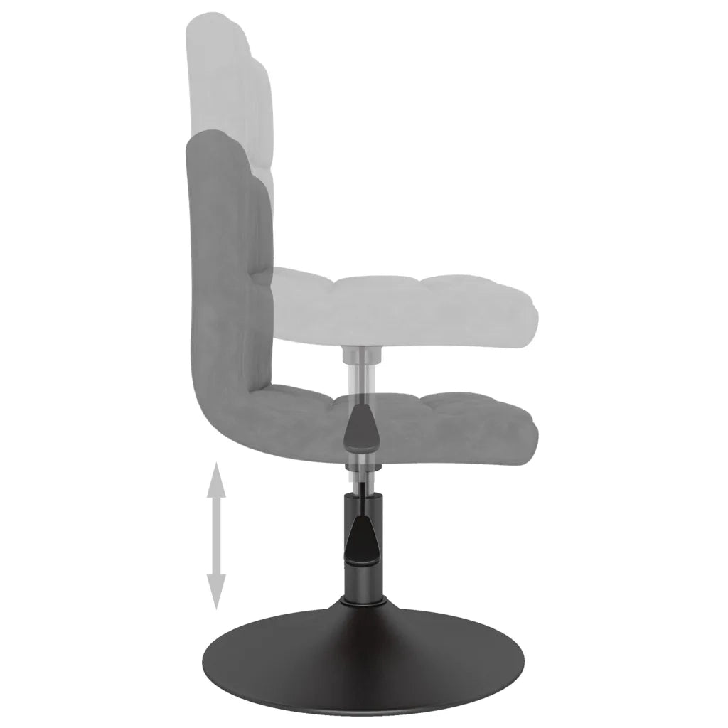 Sedia da Pranzo Girevole Grigio Chiaro in Velluto 3087503