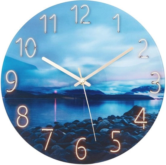 Orologio da Parete, stile, moderno, 30 cm, quarzo, grande, alimentato da batterie, facile da leggere, adatto per la camera, la casa, la cucina, la camera da letto, l'ufficio o la scuola.