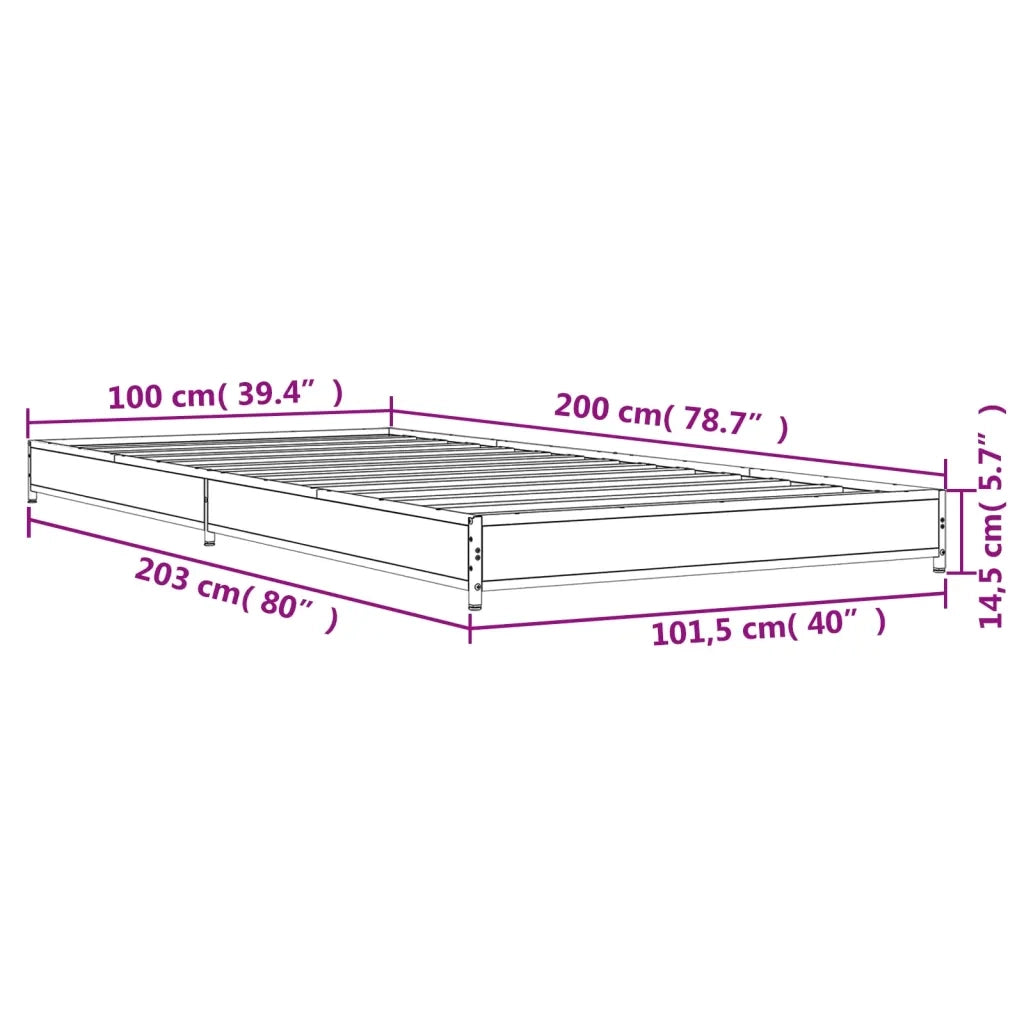 Giroletto Rovere Fumo 100x200 cm in Legno Multistrato e Metallo 845173