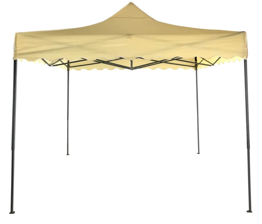 Gazebo da Giardino Pieghevole 3x3m in Acciaio e Tessuto Oxford Beige