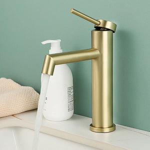 Rubinetto Da Lavabo Rea Foss Gold Brush Low