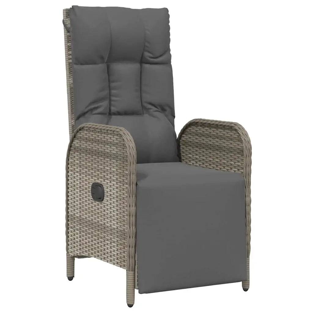 Set da Pranzo per Giardino con cuscino 7 pcs Grigio polyrattan 3380138