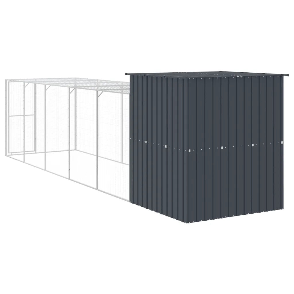 Pollaio con Area Corsa Antracite 165x659x181 cm Acciaio Zincato 3189110