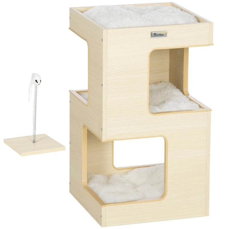 CUCCIA PER GATTI 34x34x60 cm Legno colore Rovere in peluche