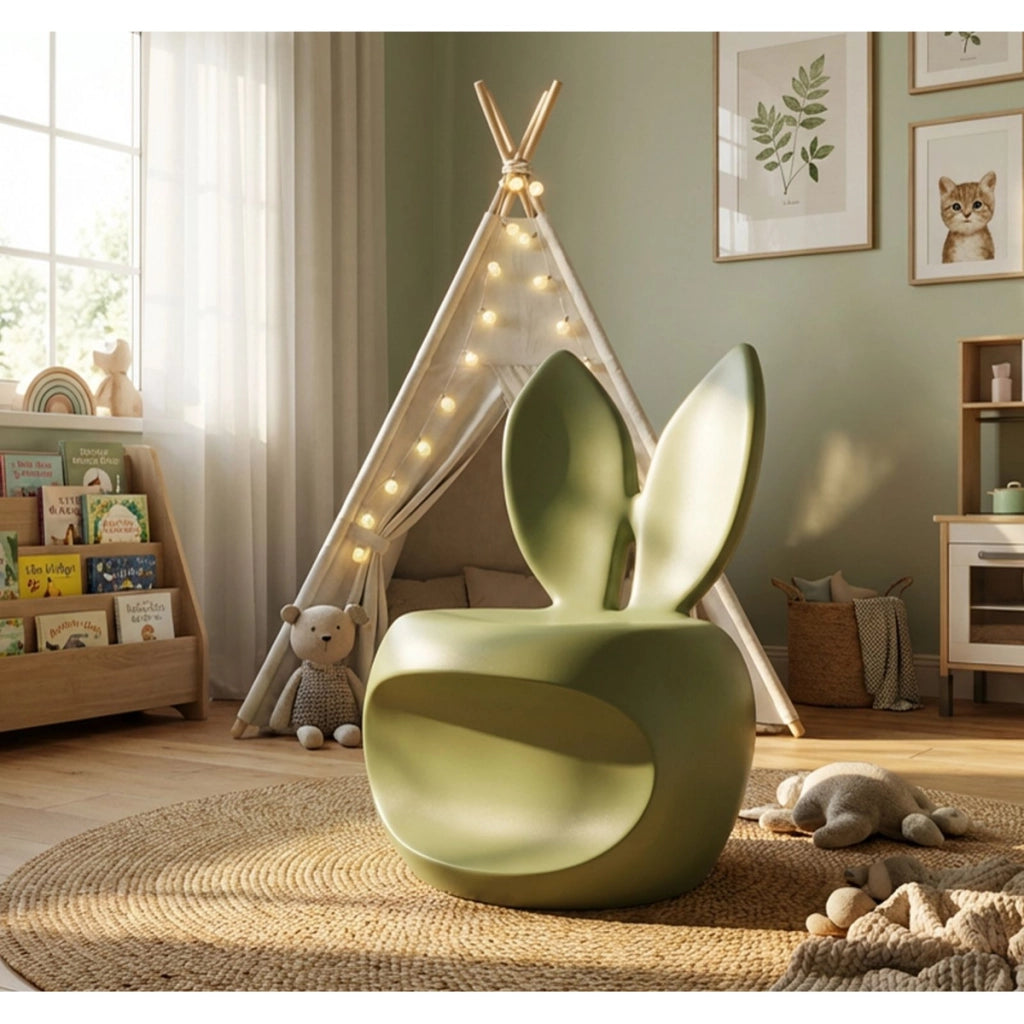 Poltrona Coniglio 1, Verde, Plastica, 57x55x79 cm