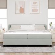 Letto con Rete a Molle e Materasso Grigio Chiaro 200x200 cm Velluto