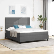 Letto a molle con testiera Grigio chiaro e bianco 180 x 200 cm 3337567