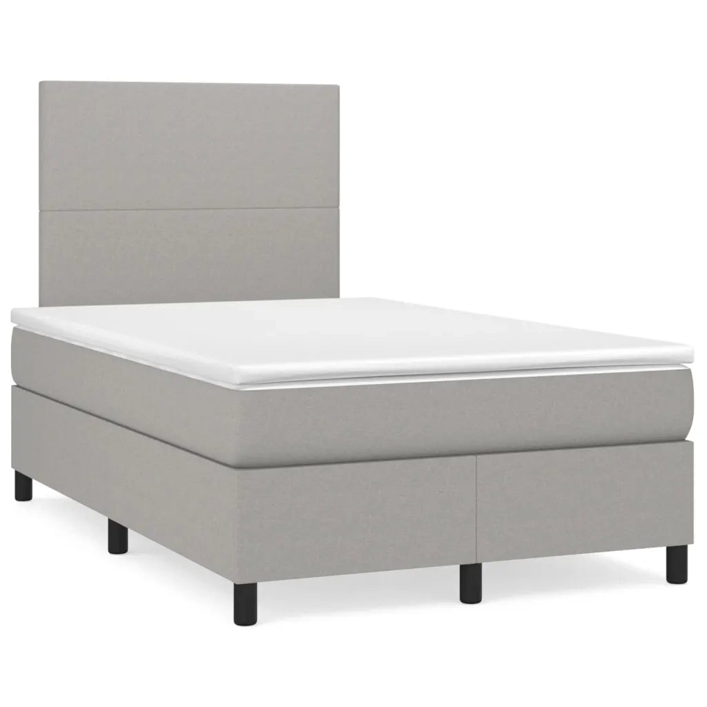 Giroletto a Molle con Materasso Grigio Chiaro 120x200cm Tessuto 3141601