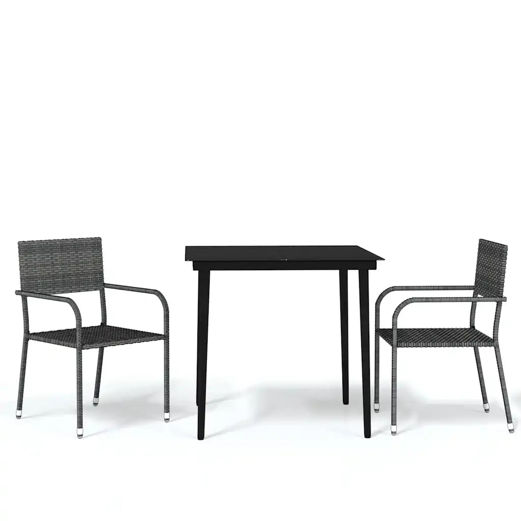 Set Mobili da Pranzo per Giardino 3 pz Grigio 3099595