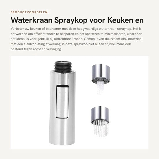 Spruzzatore per acqua da cucina e bagno in ABS con finitura galvanizzata
