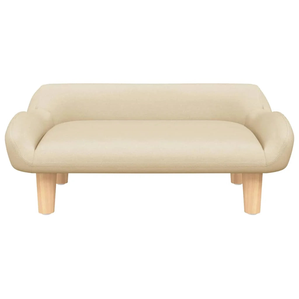 Cuccia per cani a forma di cesto comoda 70 x 40 x 24 cm tessuto color crema 02_0042786