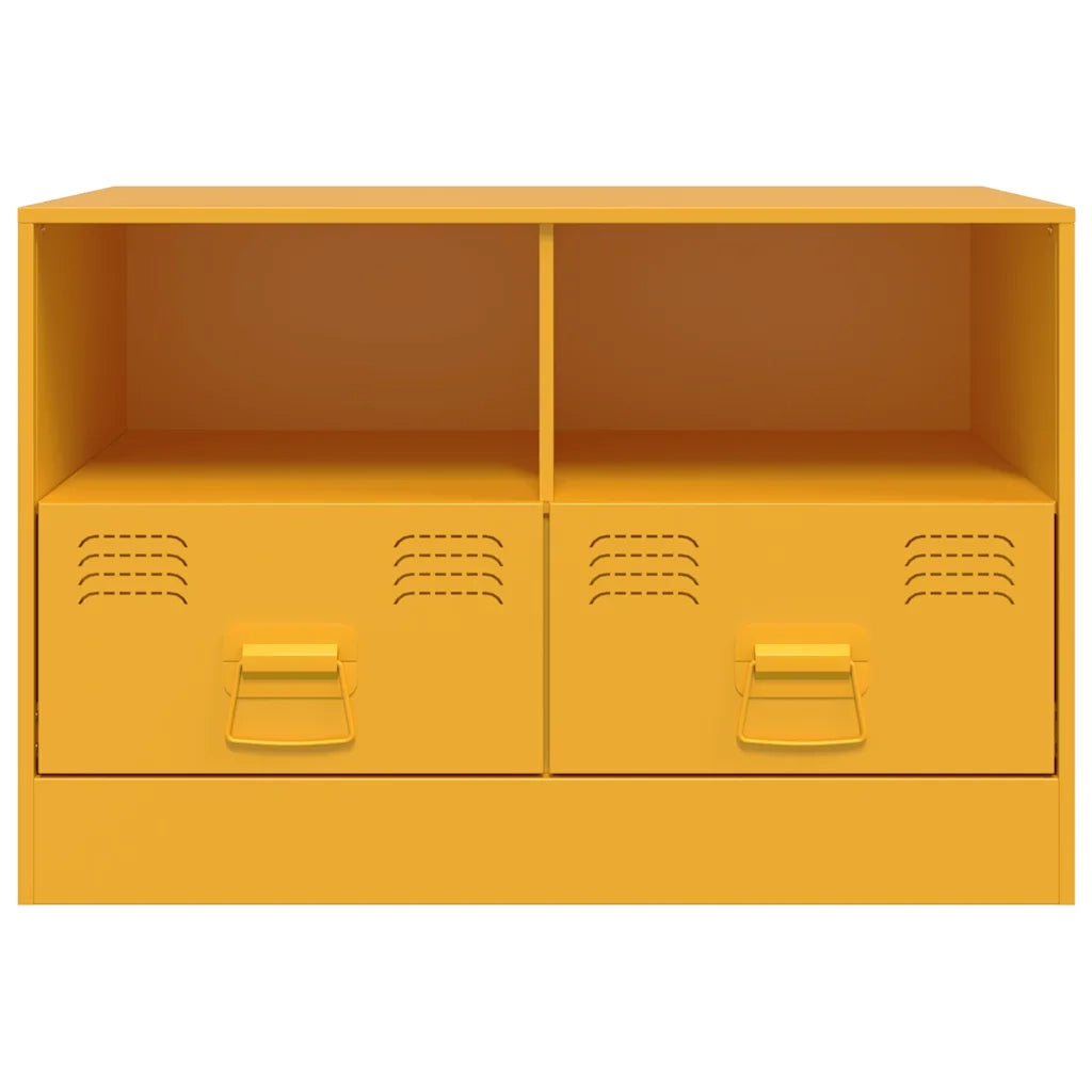 Mobili TV 2 pz Giallo Senape 67x39x44 cm in Acciaio 841745