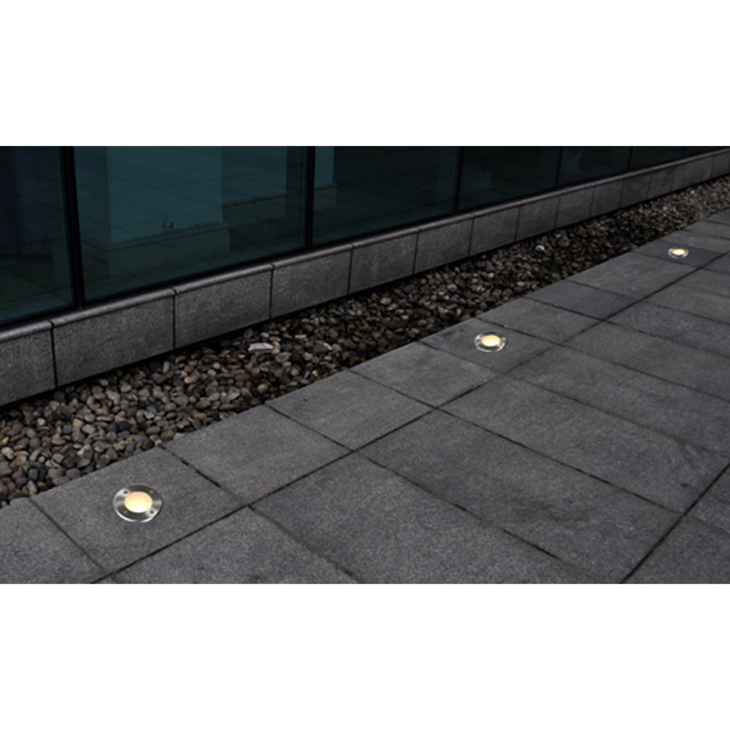 Set di 3 faretti rotondi da incasso per esterni illuminazione decorazione in acciaio inox 2402035