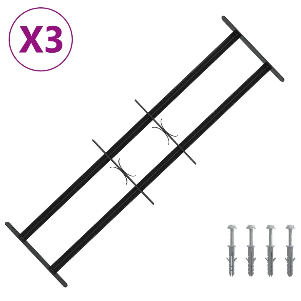 Griglia di Sicurezza per Finestre con 2 Traverse 3 pcs