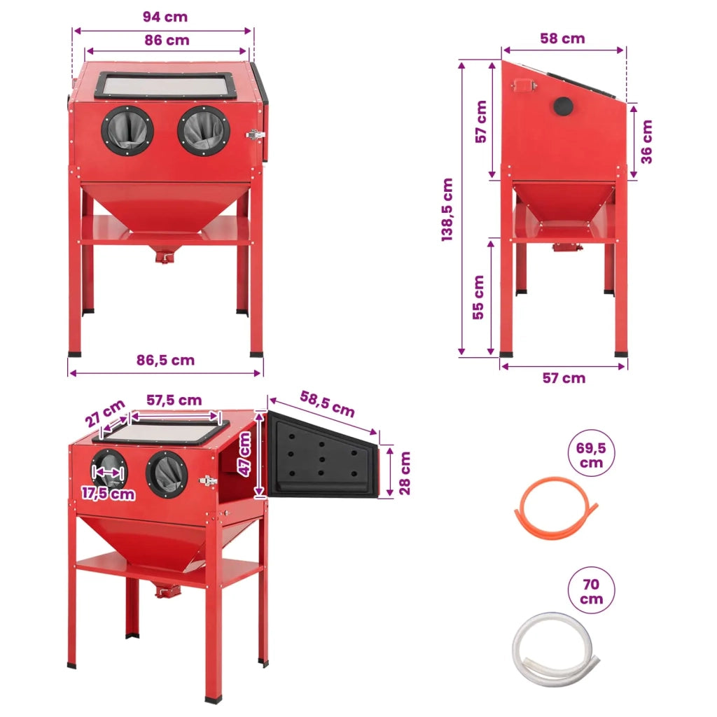 Cabina di Sabbiatura 226 L 125 PSI Acciaio laminato a freddo 42012446