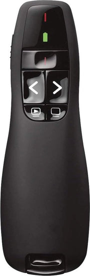 Presentazione Remota Senza Fili - 2,4 GHz con Ricevitore USB - Puntatore Laser Rosso - Portata di 15 Metri - 6 Tasti - Interfaccia Intuitiva - Indicatore di Batteria - PC - Nero