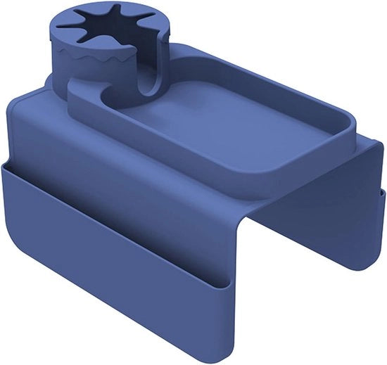 Tray per braccioli del divano con contenitore per bibite - silicone - antiscivolo - antispill - con cassette di stoccaggio aggiuntive - blu