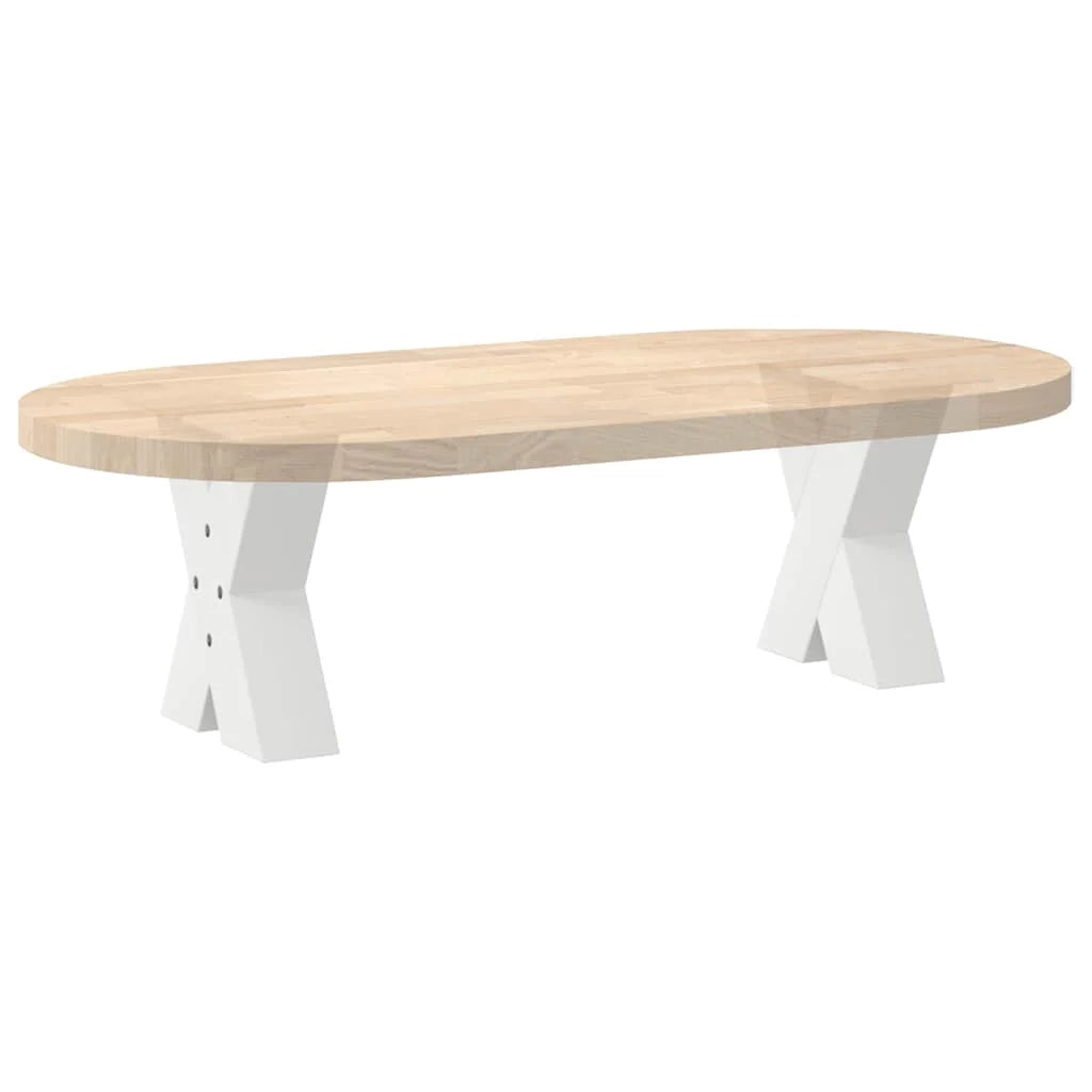Set di 2 gambe per tavolino da caffè a forma di X 30 x 30 cm con piedini regolabili stabili design moderno acciaio bianco 02_0057201