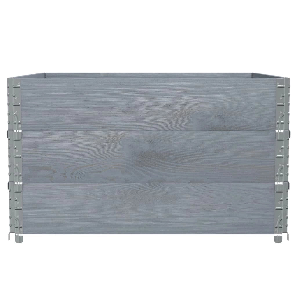 Vassoio per fioriera aiuola rialzata piante fiori terrazza giardino 100 x 100 cm legno massello di pino grigio 02_0037240