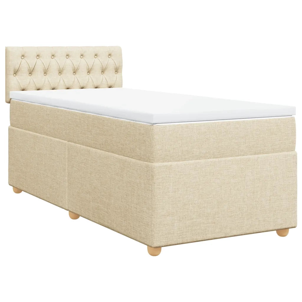 Giroletto a Molle con Materasso Crema 90x190 cm in Tessuto 3288847
