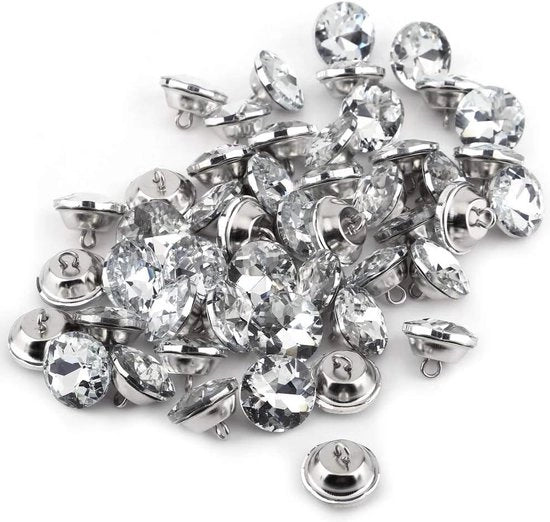 50 pezzi di cristallo - bottoni con diamante strass - per artigianato di abbigliamento - decorazione per capo - 20mm.