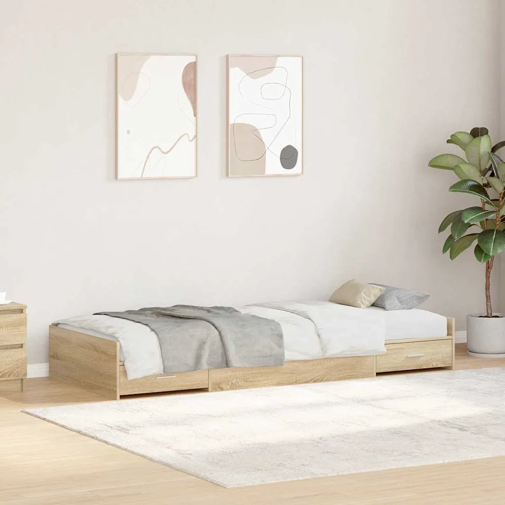 Struttura del letto Rovere Sonoma 90 x 190 cm Legno multistrato 3335247