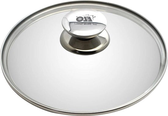 Coperchio in vetro - ELO 73033 - Diametro 32 cm - manico in acciaio inossidabile - accessorio da cucina - articoli da cucina